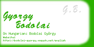 gyorgy bodolai business card