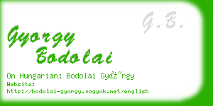 gyorgy bodolai business card